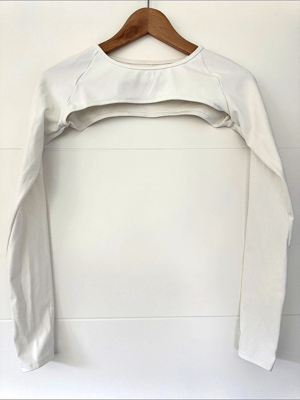 Alphalete Overlay Shrug White Long Sleeve Crop Top